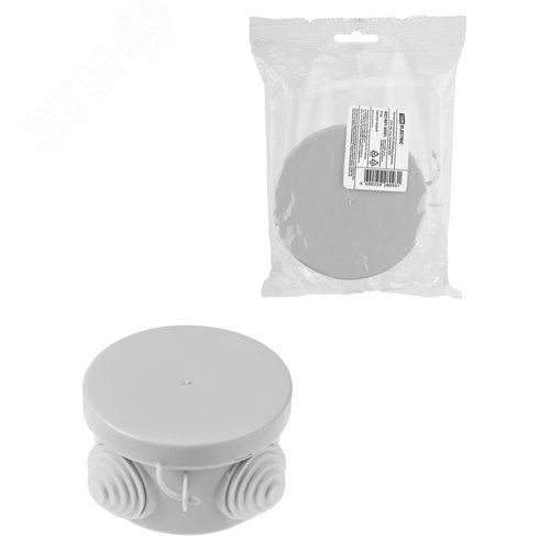 Изображение товара Распаячная коробка ОП D65х40мм, крышка, IP54, 4вх. инд. штрихкод (шт)