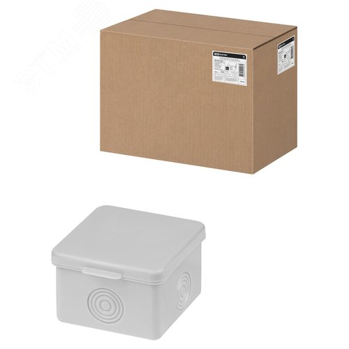 Изображение товара Распаячная коробка ОП 65х65х50мм крышка IP54 4вх. без гермовводов TDM (шт)