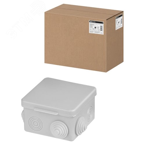 Изображение товара Распаячная коробка ОП 80х80х50мм, крышка, IP54, 7 входов (шт)