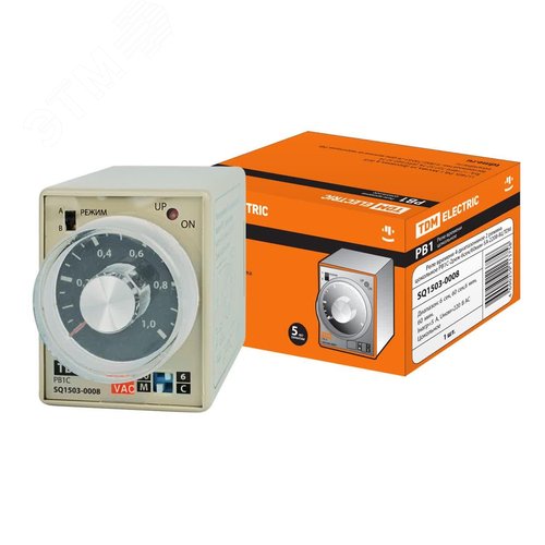 Изображение товара Реле времени РВ1C-2реж-6сек/60мин-5А-230В-8Ц TDM (шт)