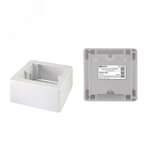 Изображение товара Коробка установочная ОП 88х88х44 мм универсальная подъемная белая IP20 инд. штрихкод TDM (шт)