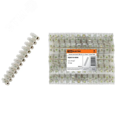 Изображение товара Зажим винтовой ЗВИ-30 1,5-10мм2 12пар TDM (шт)
