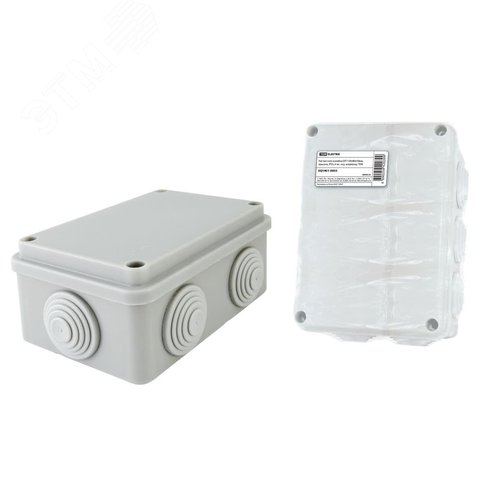 Изображение товара Распаячная коробка ОП 120х80х50мм крышка IP55 6 вх. инд. штрихкод TDM (шт)