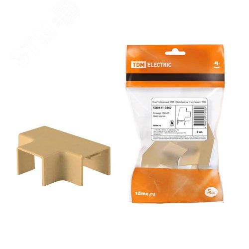 Изображение товара Угол Т-образный КМТ 100х60 сосна (2 шт./комп.) TDM (шт)