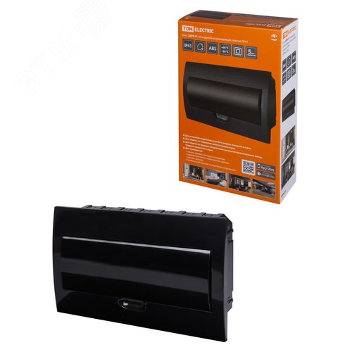 Изображение товара Бокс ЩРВ-П-18 модулей встраиваемый пластик IP41, Антрацит TDM (шт)