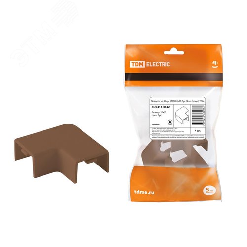 Изображение товара Поворот на 90 гр. КМП 20x10 бук 4 шт./комп. TDM (упак)