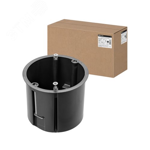 Изображение товара Установочная коробка СП D73х73мм, углубленная, саморезы, металлические лапки, IP20, (шт)