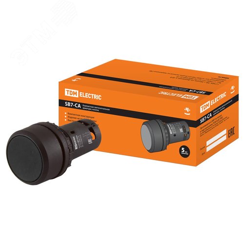 Изображение товара Кнопка SB7-CA25 d22мм 1з+1р черная (шт)