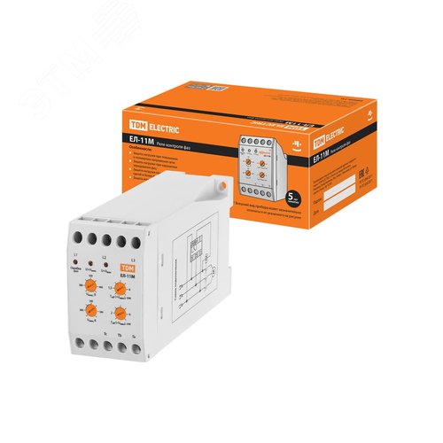 Изображение товара Реле контроля фаз серии ЕЛ-11М-3х380В (1п-контакт) TDM (шт)