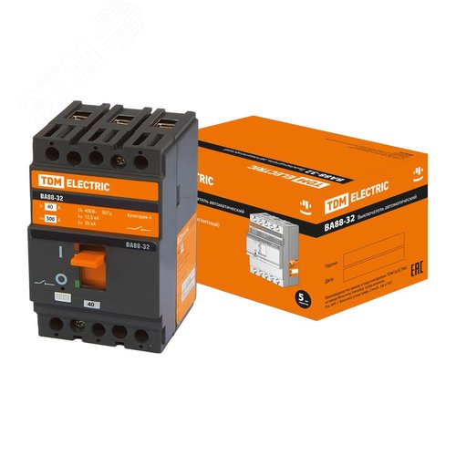Изображение товара Автоматический выключатель ВА88-32 трехполюсной 40А 25кА (шт)