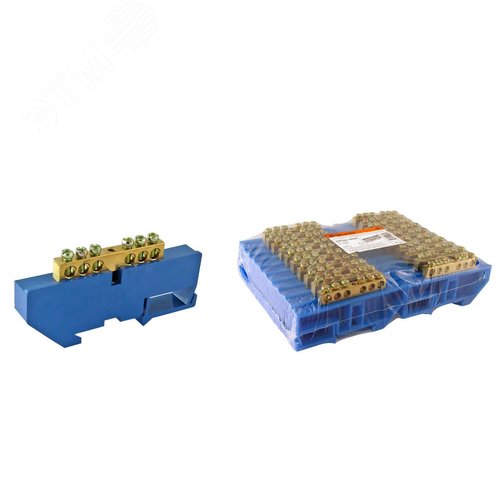 Изображение товара Шина N нулевая с изолятором на DIN-рейку 6x9мм стойка большая 6 групп (шт)