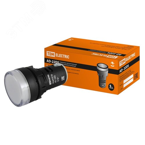 Изображение товара Лампа AD-22DS(LED)матрица d22мм белый 12В AC/DC (шт)