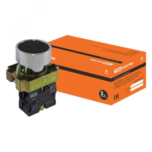 Изображение товара Кнопка BА21 без подсветки черный 1з (шт)