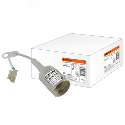 Изображение товара Патрон подвесной с клеммной колодкой Е27 белый (шт)