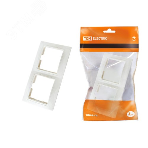 Изображение товара Рамка двухпостовая горизонтальная белая ''Таймыр'' (шт)