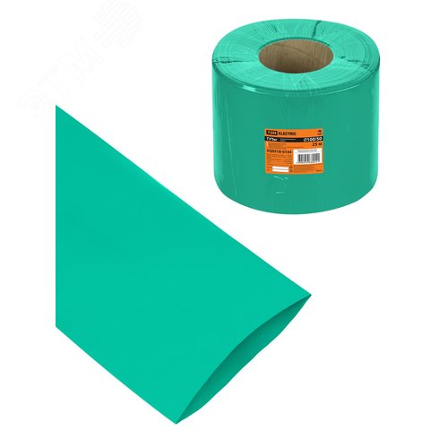 Изображение товара Термоусаживаемая трубка ТУТнг 100/50 зеленая (25 м/ролл) TDM (м)