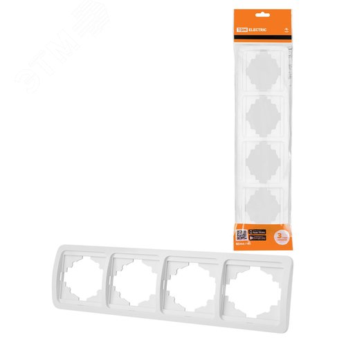 Изображение товара Рамка 4-ая горизонтальная белая Валдай (шт)