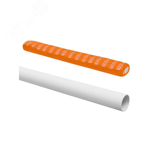 Изображение товара Труба гладкая жесткая ПВХ d 20 104 м длина 2 м индивид штрихкод белая TDM (м)