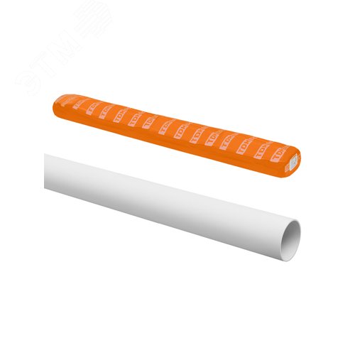 Изображение товара Труба гладкая жесткая ПВХ d 25 74 м длина 2 м индивид штрихкод белая TDM (м)