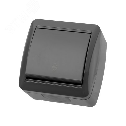 Изображение товара "Выключатель на 2 направления 1-кл. открытой установки IP44 10А серый ""Селигер"" TDM" (упак)