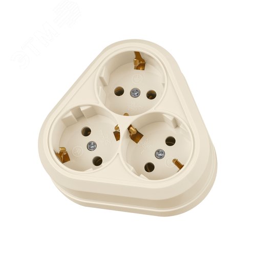 Изображение товара "Розетка треугольная 2П+3 открытой установки IP20 16A сл.кость ""Ладога"" TDM" (упак)