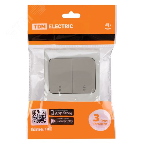 Изображение товара "Переключатель на 2 направления 2-кл. скрытой установки IP54 10А серый ""Вуокса"" TDM" (шт)