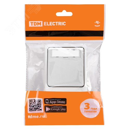 Изображение товара "Кнопка звонковая с полем для надписи IP54 6A белая ""Вуокса"" TDM" (шт)