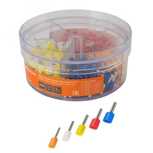 Изображение товара Набор наконечников-гильз серии Е №1 (Е0508 Е7508 Е1008 Е1508 Е2508) TDM (шт)