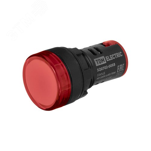 Изображение товара STATUS Лампа сигнальная AD-22DS, LED, d22 мм, 24-440 В AC/DC, IP65, красный TDM (шт)