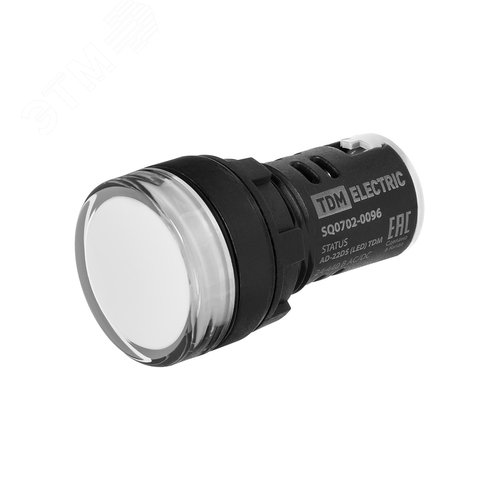 Изображение товара STATUS Лампа сигнальная AD-22DS, LED, d22 мм, 24-440 В AC/DC, IP65, белый TDM (шт)