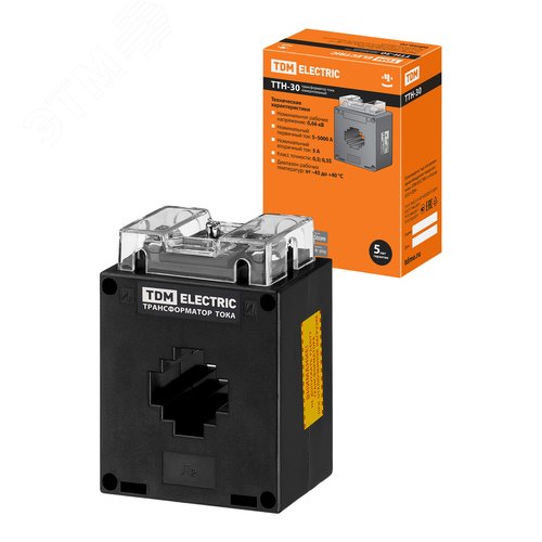 Изображение товара Трансформатор тока измерительный ТТН 30/250/5- 5VA/0,5-Р TDM (шт)