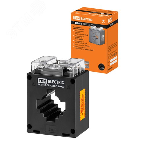 Изображение товара Трансформатор тока измерительный ТТН 40/300/5- 5VA/0,5-Р TDM (шт)