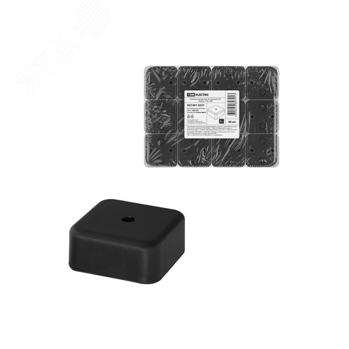 Изображение товара Коробка распаячная КР 50х50х20 ОП черная IP40 TDM (шт)