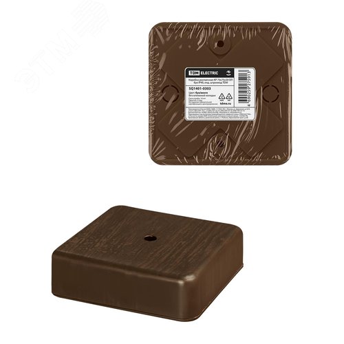 Изображение товара Коробка распаячная КР 75х75х20 ОП бук IP40 инд. штрихкод TDM (шт)