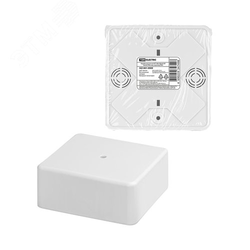 Изображение товара Коробка распаячная КР 100х100х44 ОП белая, IP40, инд. штрихкод (шт)