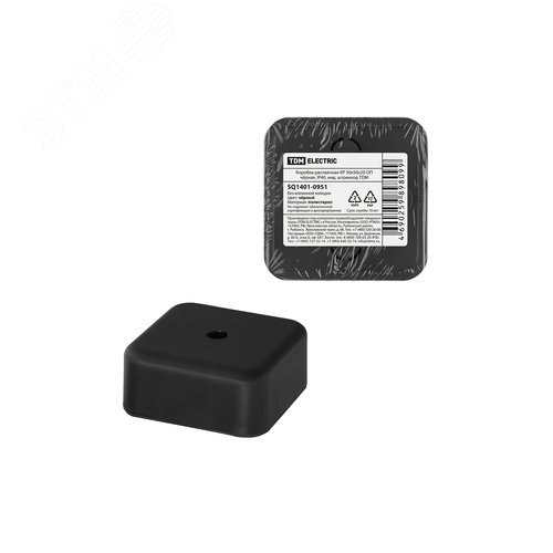 Изображение товара Коробка распаячная КР 50х50х20 ОП черная. IP40.TDM (шт)