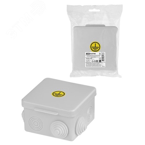 Изображение товара Коробка уравнивания потенциалов (КУП) ОП 80х80х50 мм шина 6х9 6 групп IP54 инд. штрихкод TDM (шт)