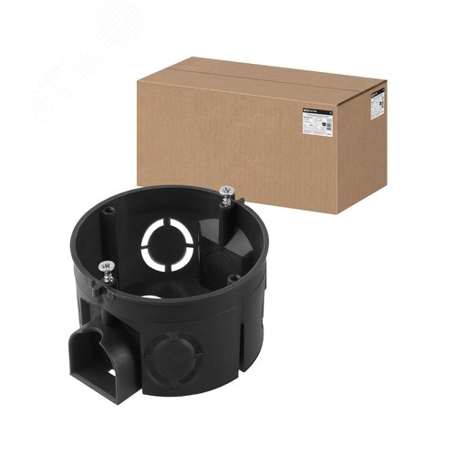 Изображение товара Установочная коробка СП D68х42мм саморезы стыковочные узлы черная IP20 TDM (шт)