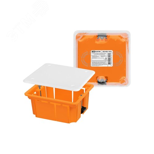 Изображение товара Распаячная коробка СП 92х92х45мм крышка пл. лапки IP20 инд. штрихкод TDM (шт)