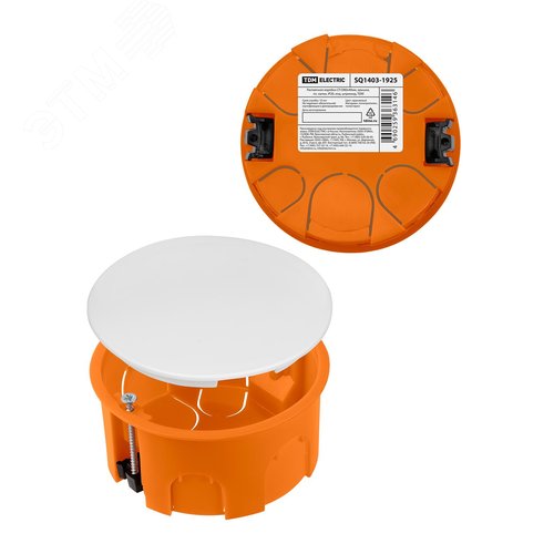 Изображение товара Распаячная коробка СП D80х40мм крышка пл. лапки IP20 инд. штрихкод TDM (шт)