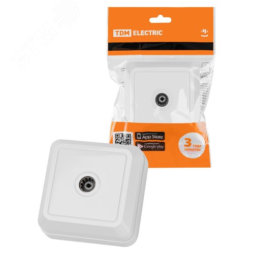 Изображение товара Розетка TВ простая (0-2400 Гц, ''мама'') открытой установки, IP20 белая ''Ладога'' (шт)