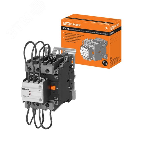 Изображение товара Контактор для коммутации конденсаторных батарей 25кВАр, КМНК-25-230.А 2НО 1НЗ (шт)