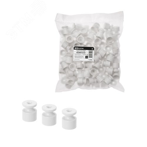 Изображение товара Изолятор пластиковый белый (100 шт) TDM (упак)