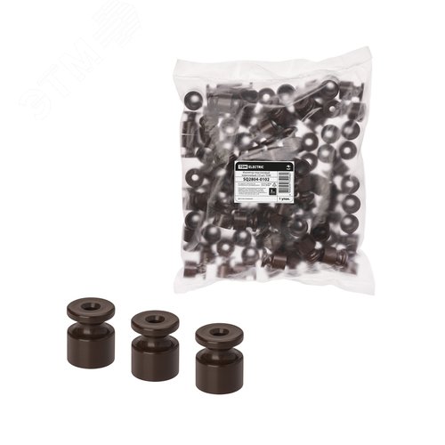 Изображение товара Изолятор пластиковый коричневый (100 шт) TDM (упак)