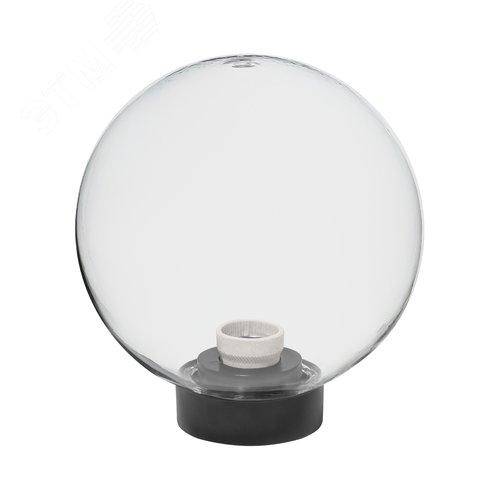 Изображение товара Светильник НТУ 03- 60-201 шар d=200 мм IP54 (прозрачный ПММА, основание плоское ПК, Е27) (шт)