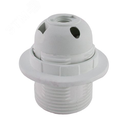 Изображение товара Патрон с кольцом Е27 термостойкий пластик белый (шт)