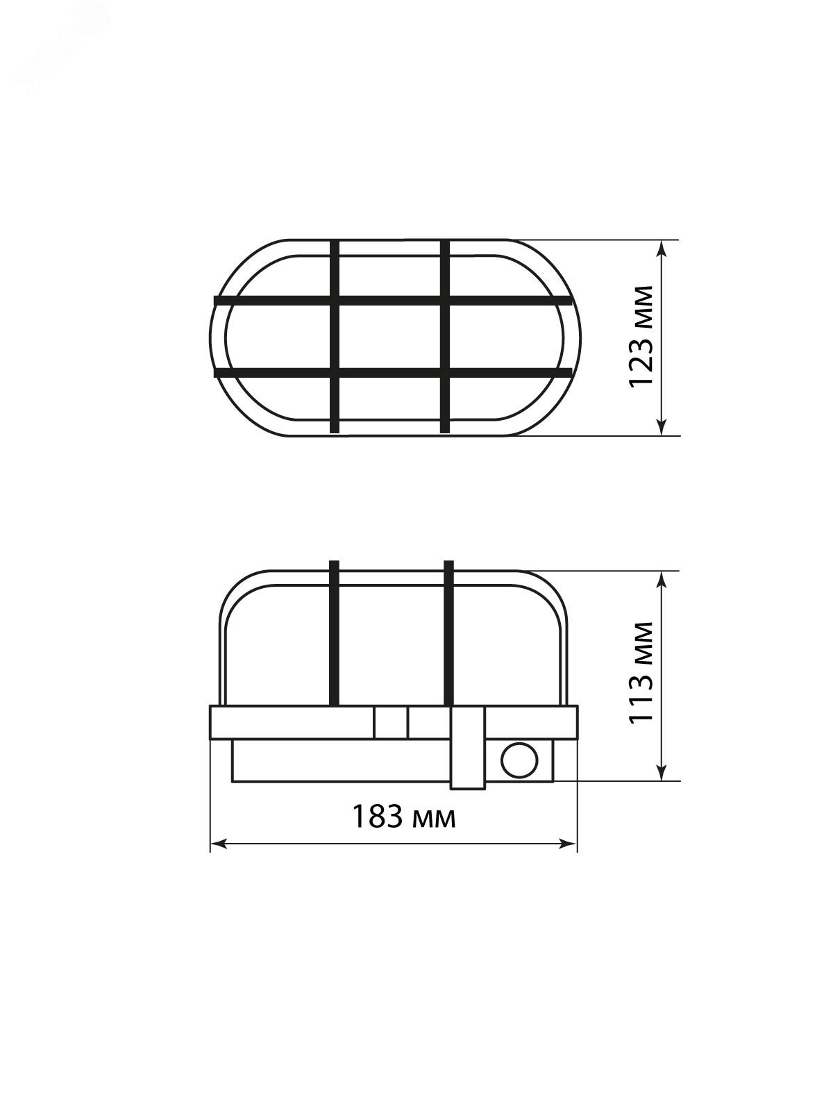 Изображение товара Светильник накладной НБП 02-60-004.03У Евро 60W IP54 для помещений черный