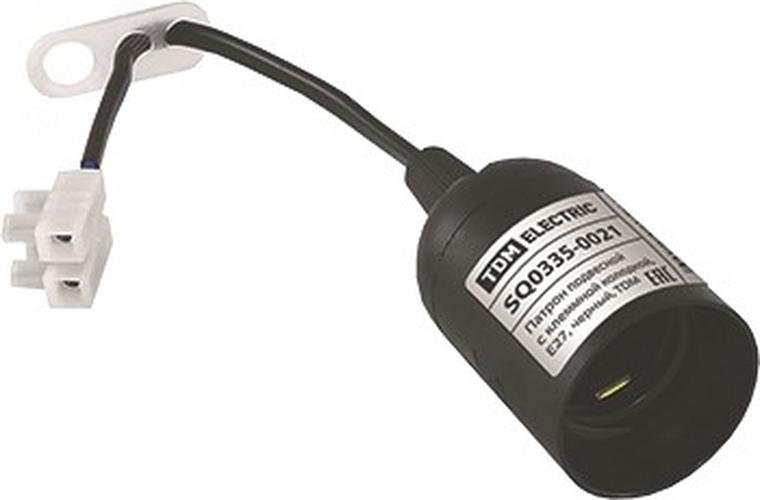 Изображение товара Патрон подвесной с клеммной колодкой Е27 черный