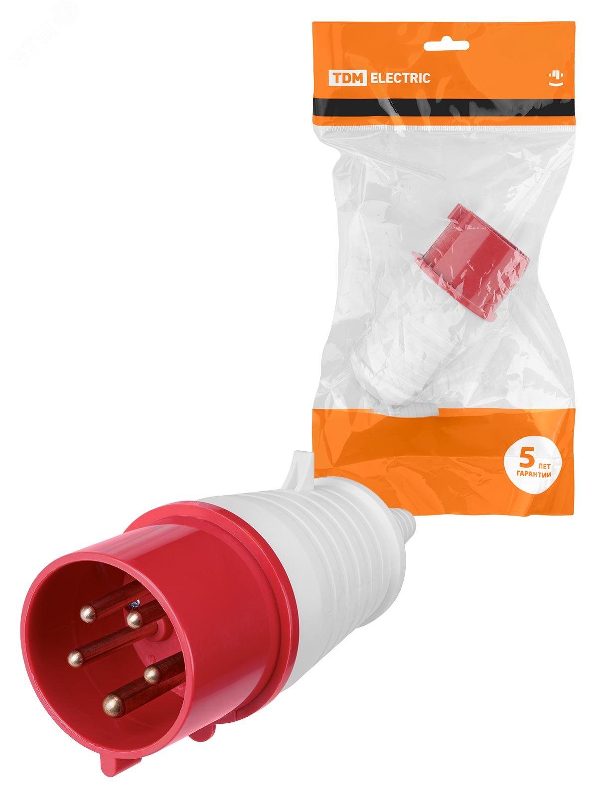 Изображение товара Вилка 025 3Р+РЕ+N 32А 380В IP44 TDM ELECTRIC