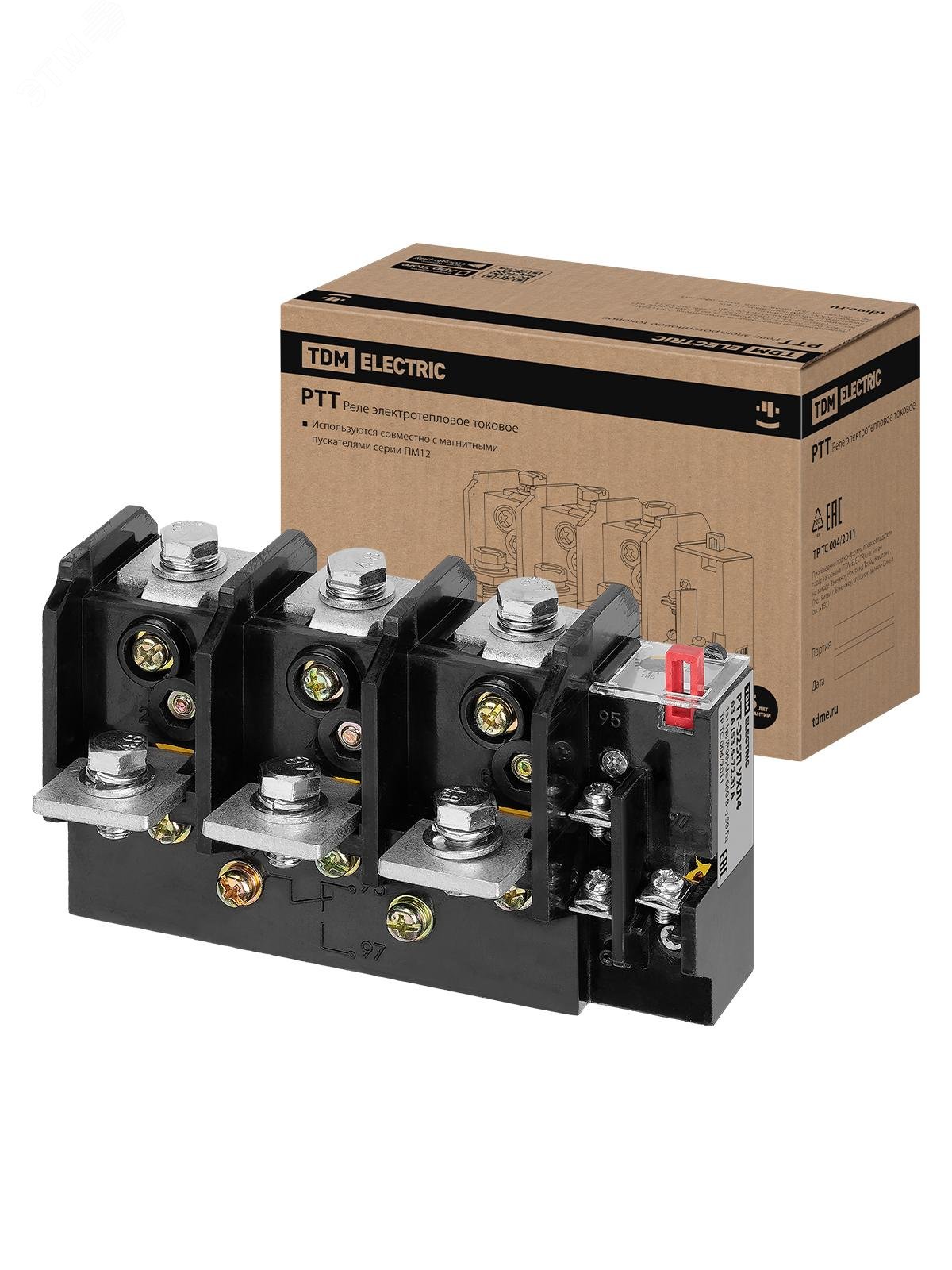 Изображение товара Реле электротепловое токовое РТТ-325 П УХЛ4 63А TDM SQ0741-0002